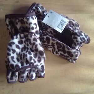 Leopard Print Fingerless Gloves